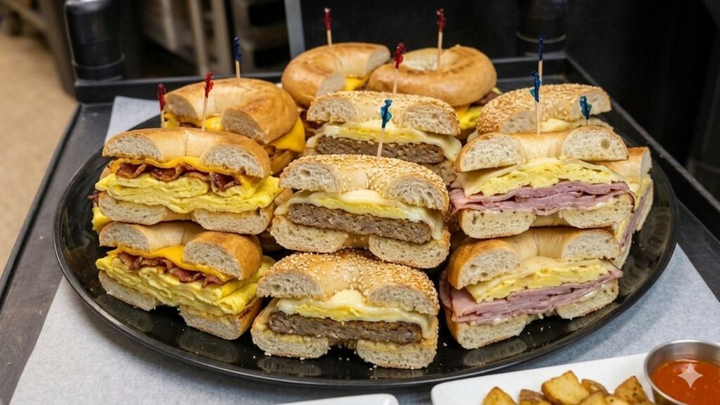 Breakfast sandwich tray